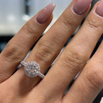 Celeste Pave Halo Solitaire Ring