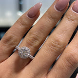 Celeste Pave Halo Solitaire Ring