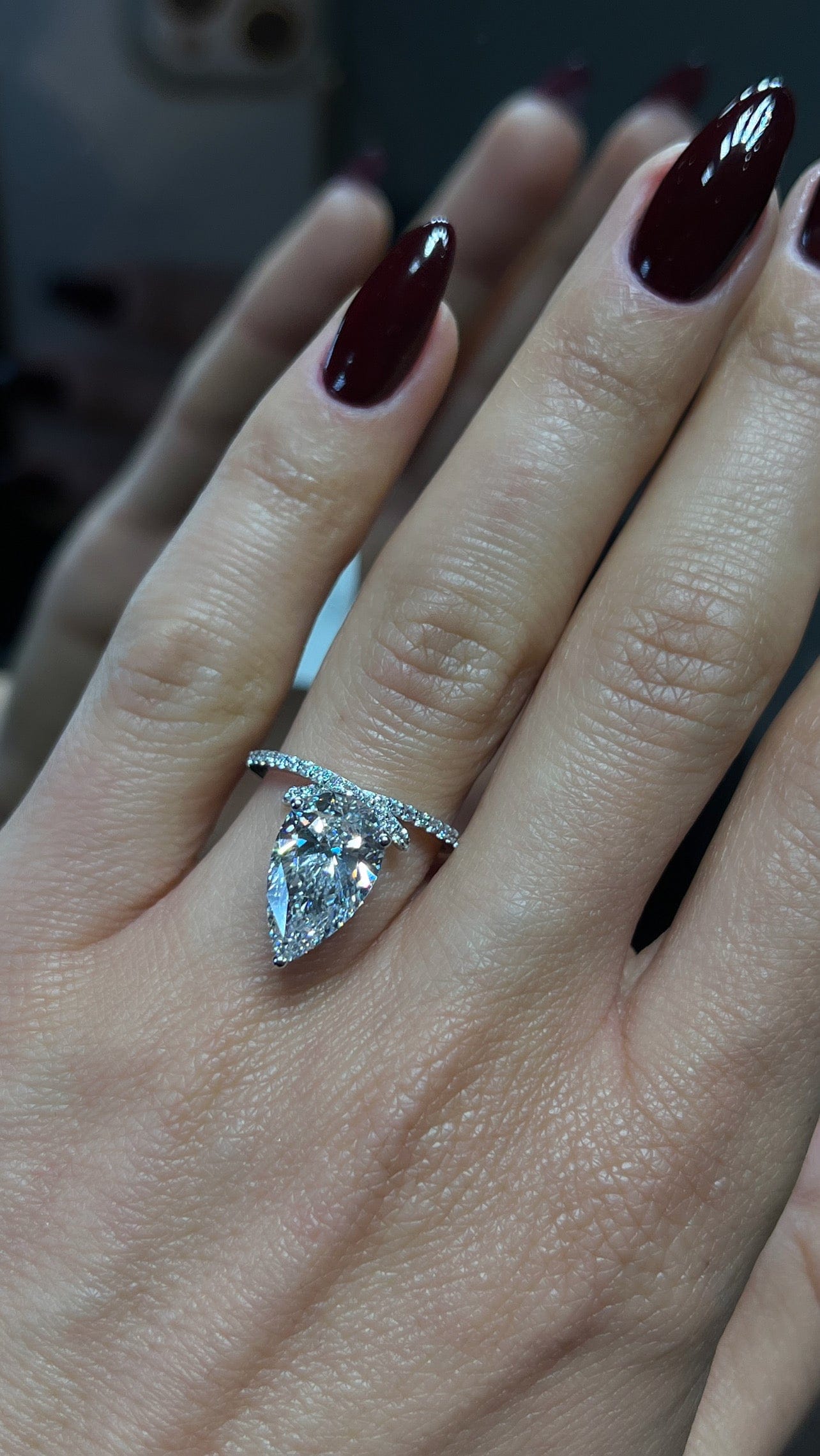 Celestia Pear Drop Ring LG