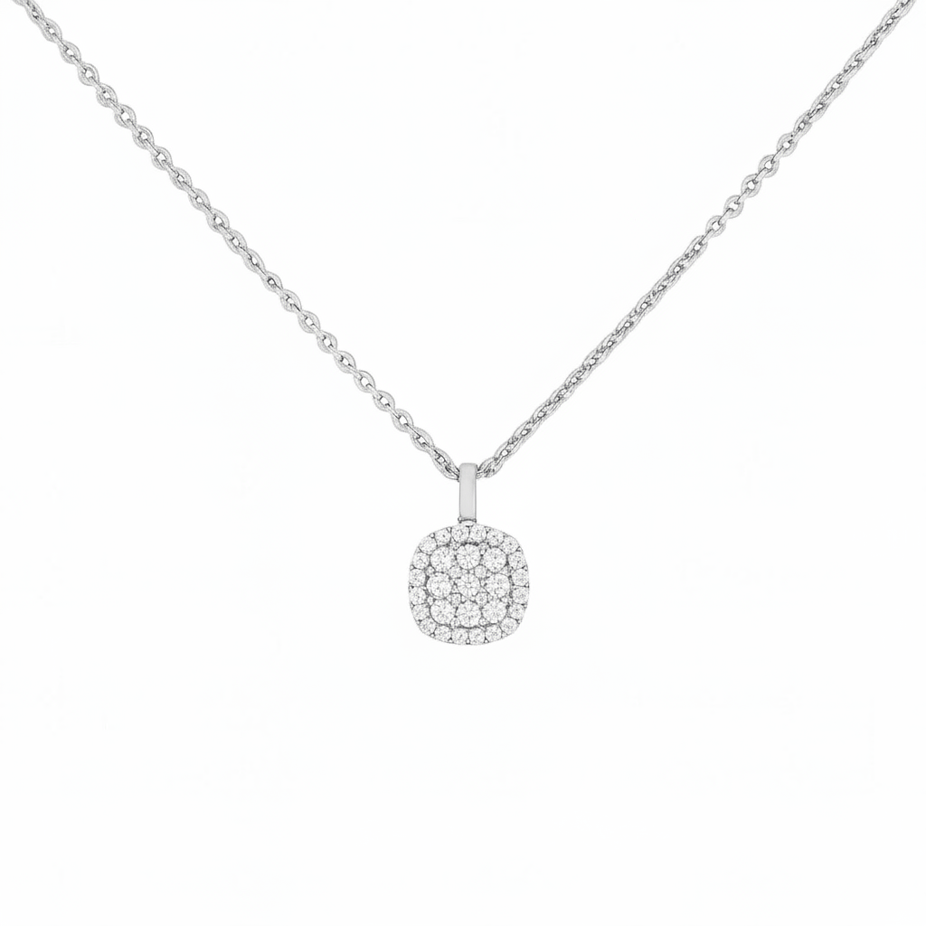 Cushion Halo Necklace