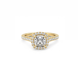 Cushion Halo Solitaire