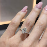 Diamond Band Oval Solitaire LG