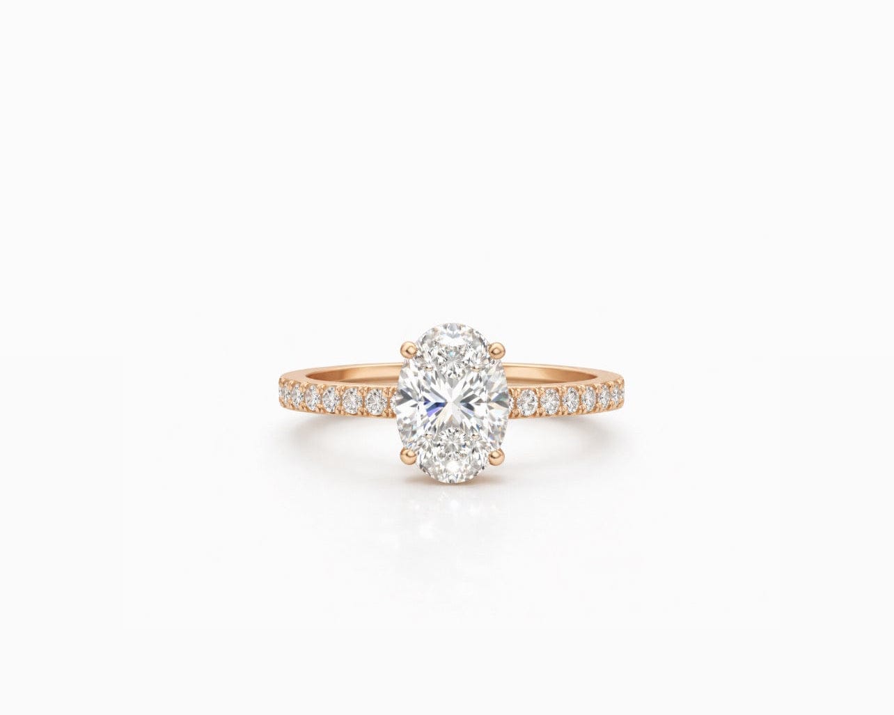 Diamond Band Oval Solitaire LG