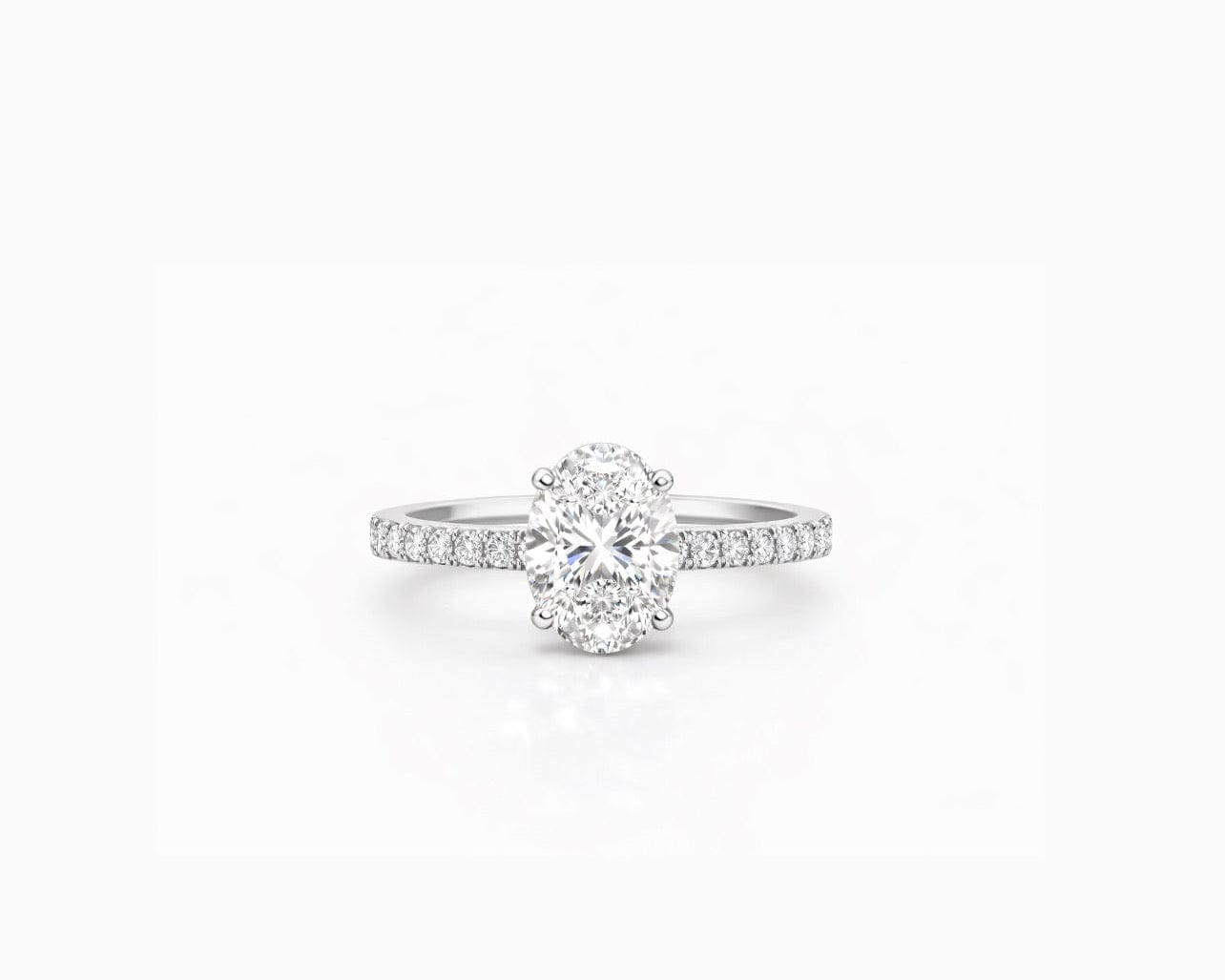 Diamond Band Oval Solitaire LG