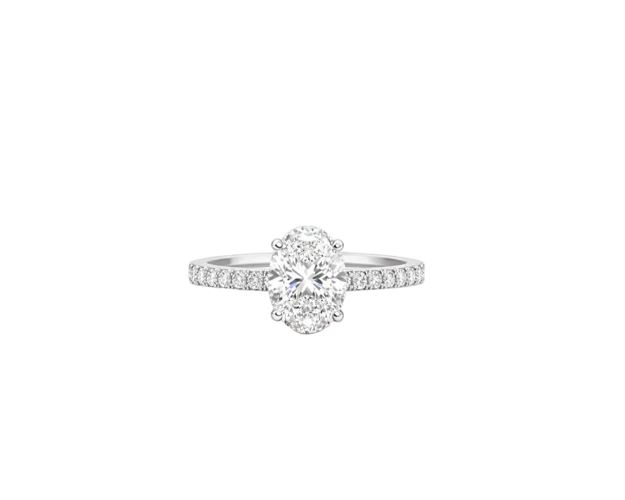 Diamond Band Oval Solitaire LG