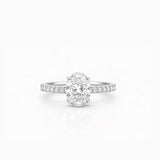 Diamond Band Oval Solitaire LG
