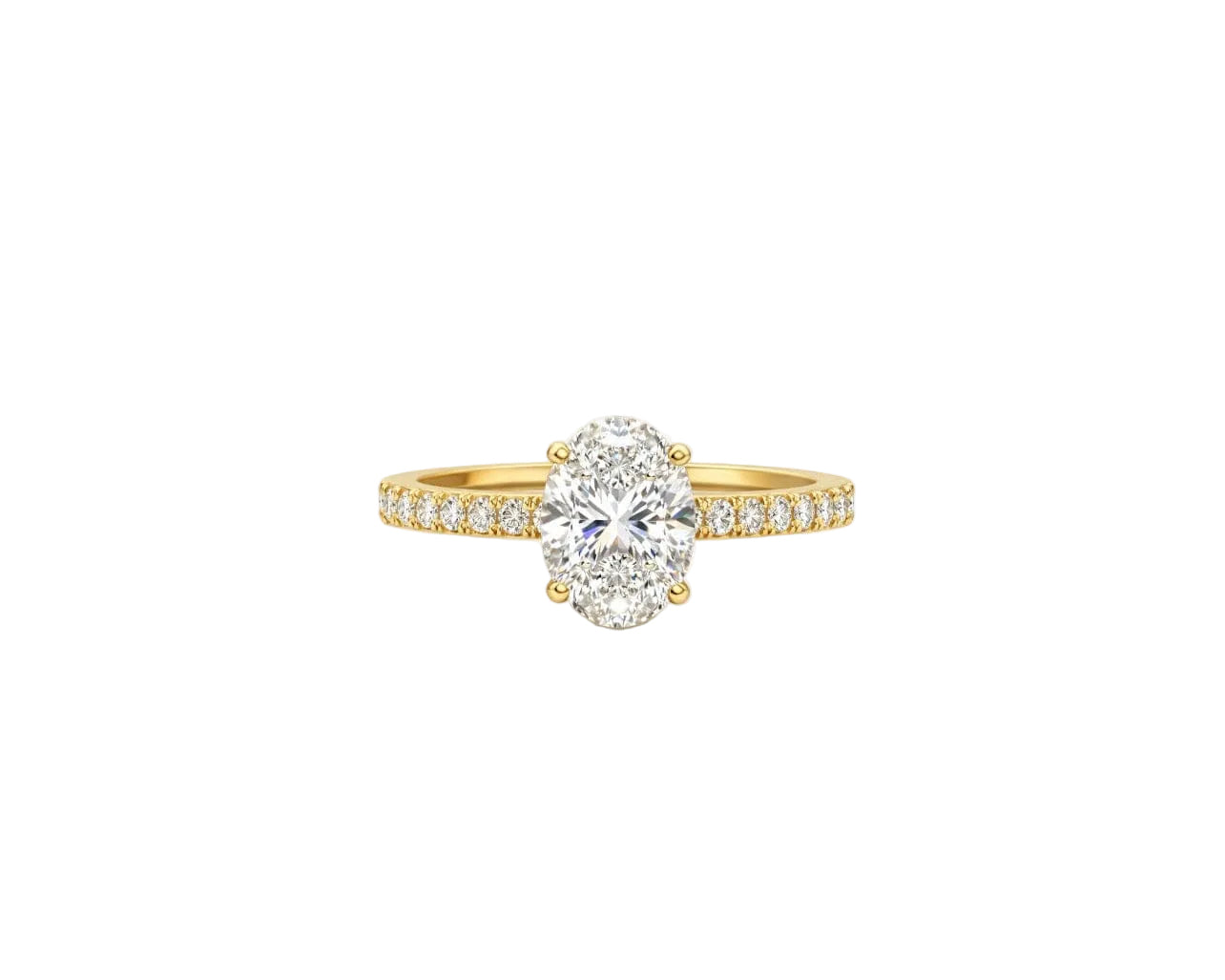 Diamond Band Oval Solitaire LG