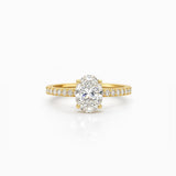 Diamond Band Oval Solitaire LG