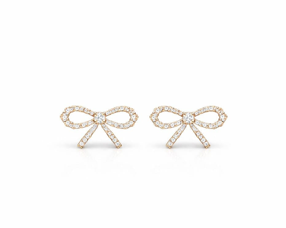 Diamond Bow Earrings LG
