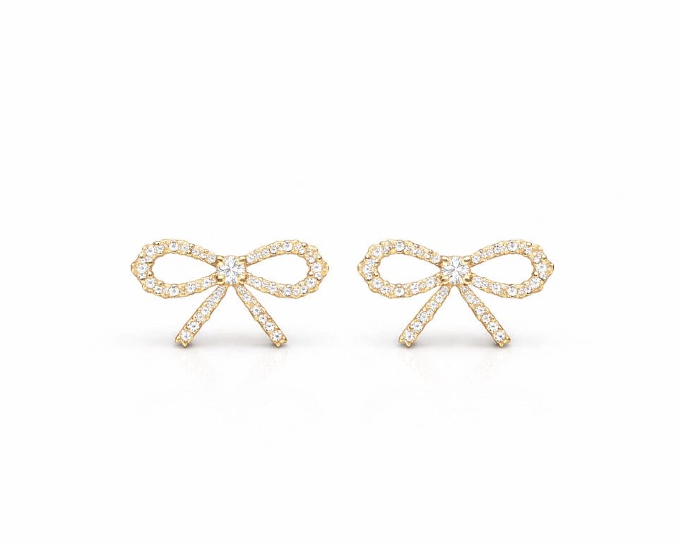 Diamond Bow Earrings LG
