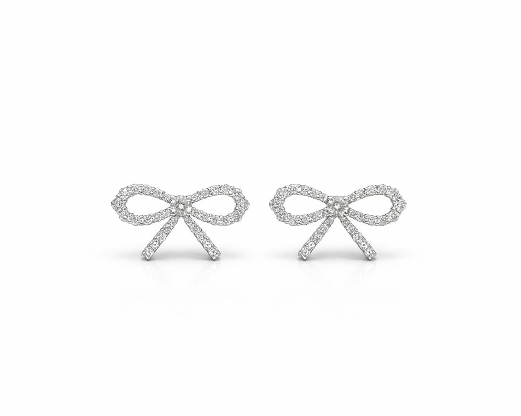 Diamond Bow Earrings LG