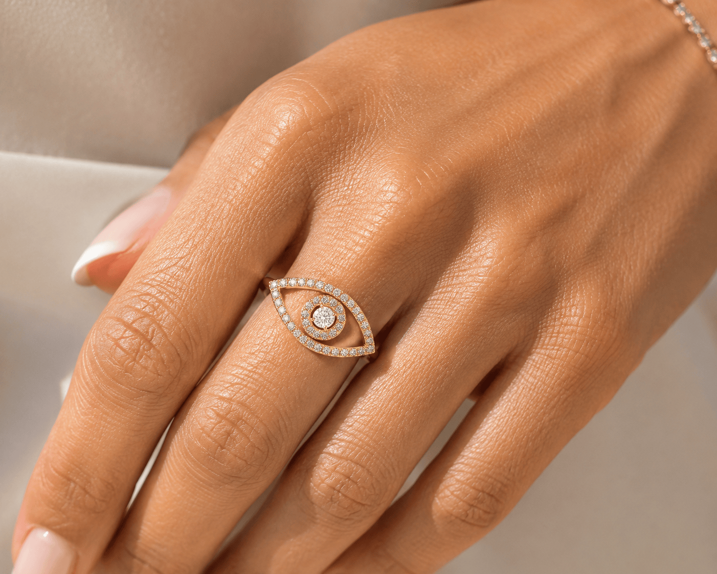 Diamond Evil Eye Ring