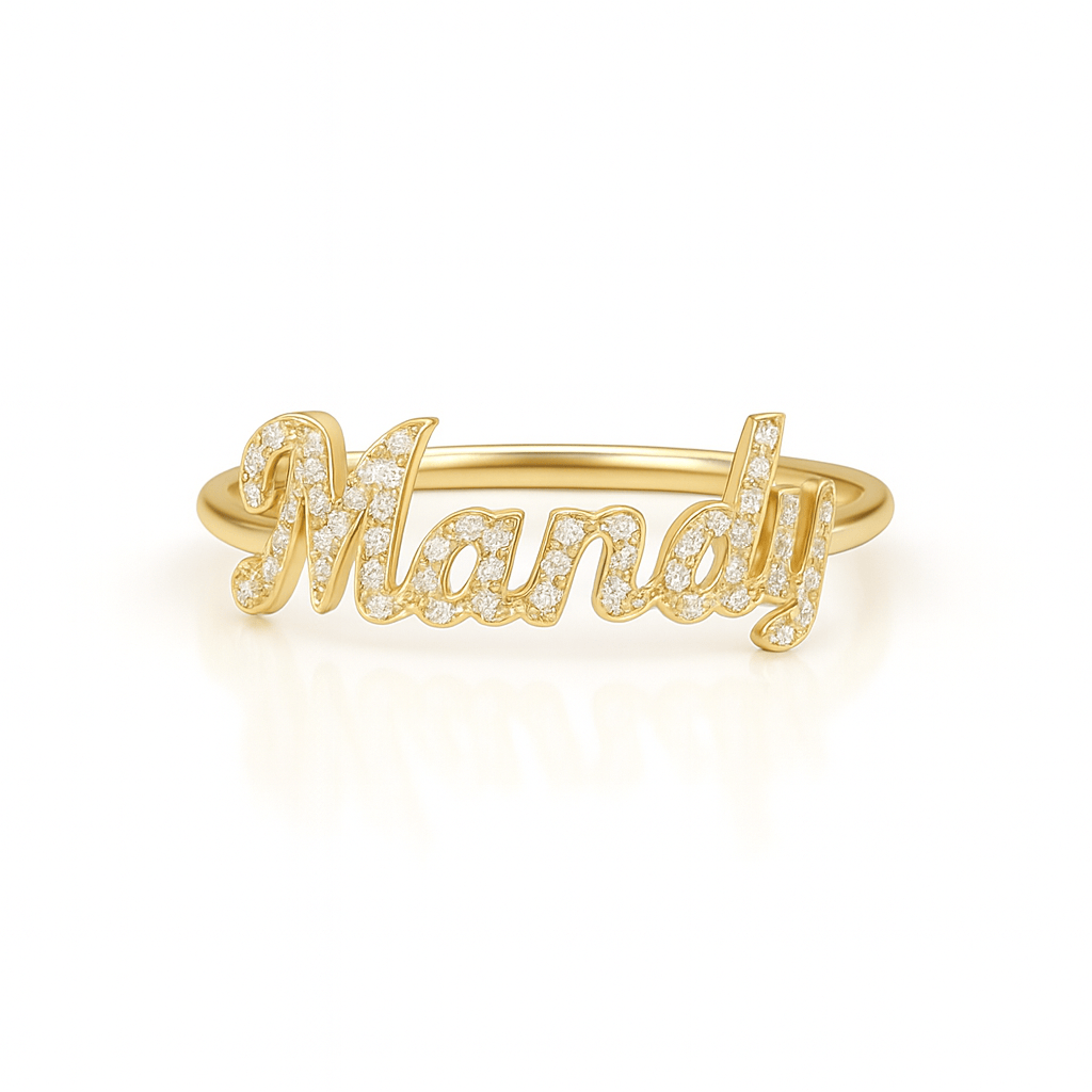 Diamond Name Ring
