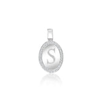 Diamond Oval Initial Pendant