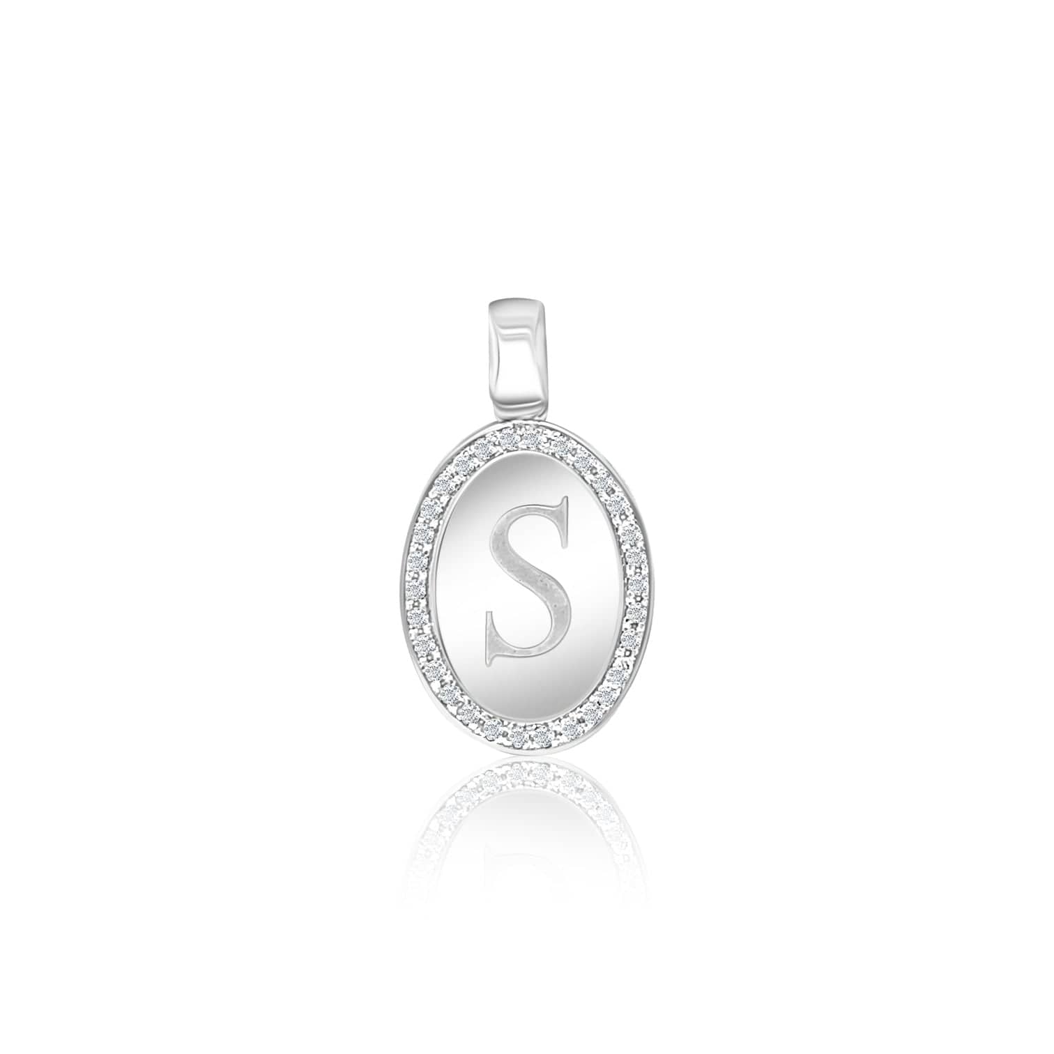 Diamond Oval Initial Pendant