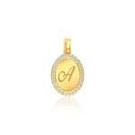 Diamond Oval Initial Pendant