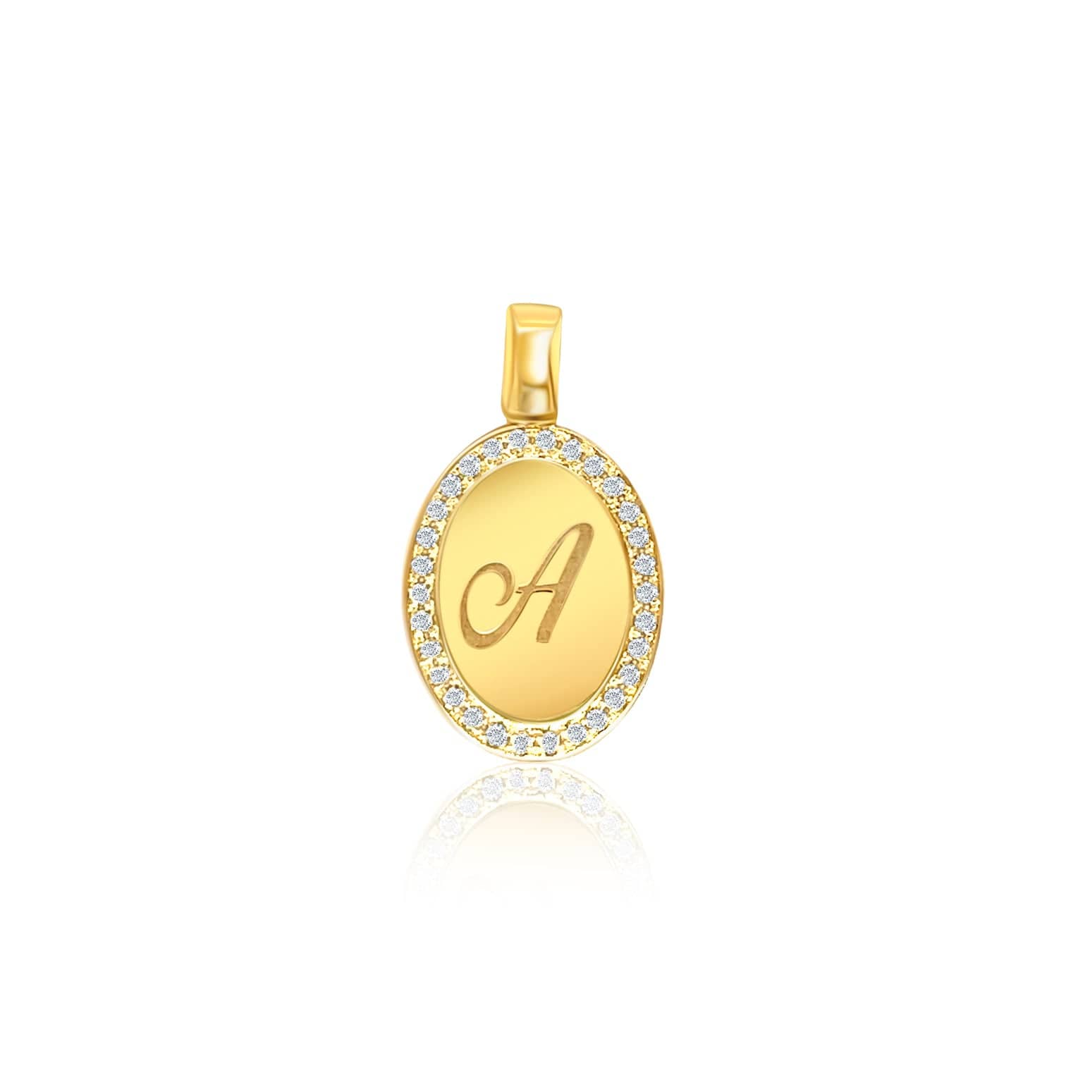 Diamond Oval Initial Pendant