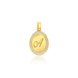 Diamond Oval Initial Pendant