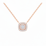 Double Cushion Halo Necklace