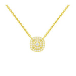 Double Cushion Halo Necklace