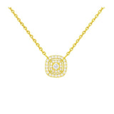 Double Cushion Halo Necklace