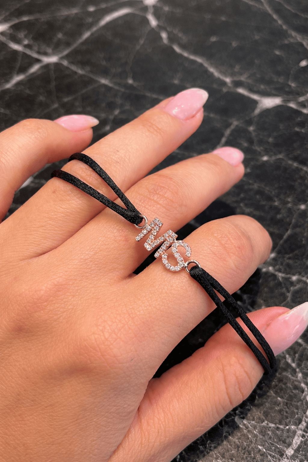 Double Initial Satin Bracelet