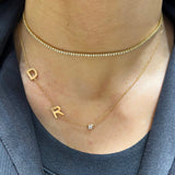 Duo plain Initial Necklace