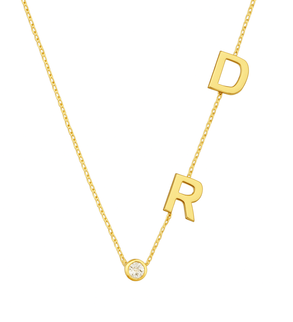 Duo plain Initial Necklace