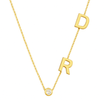 Duo plain Initial Necklace