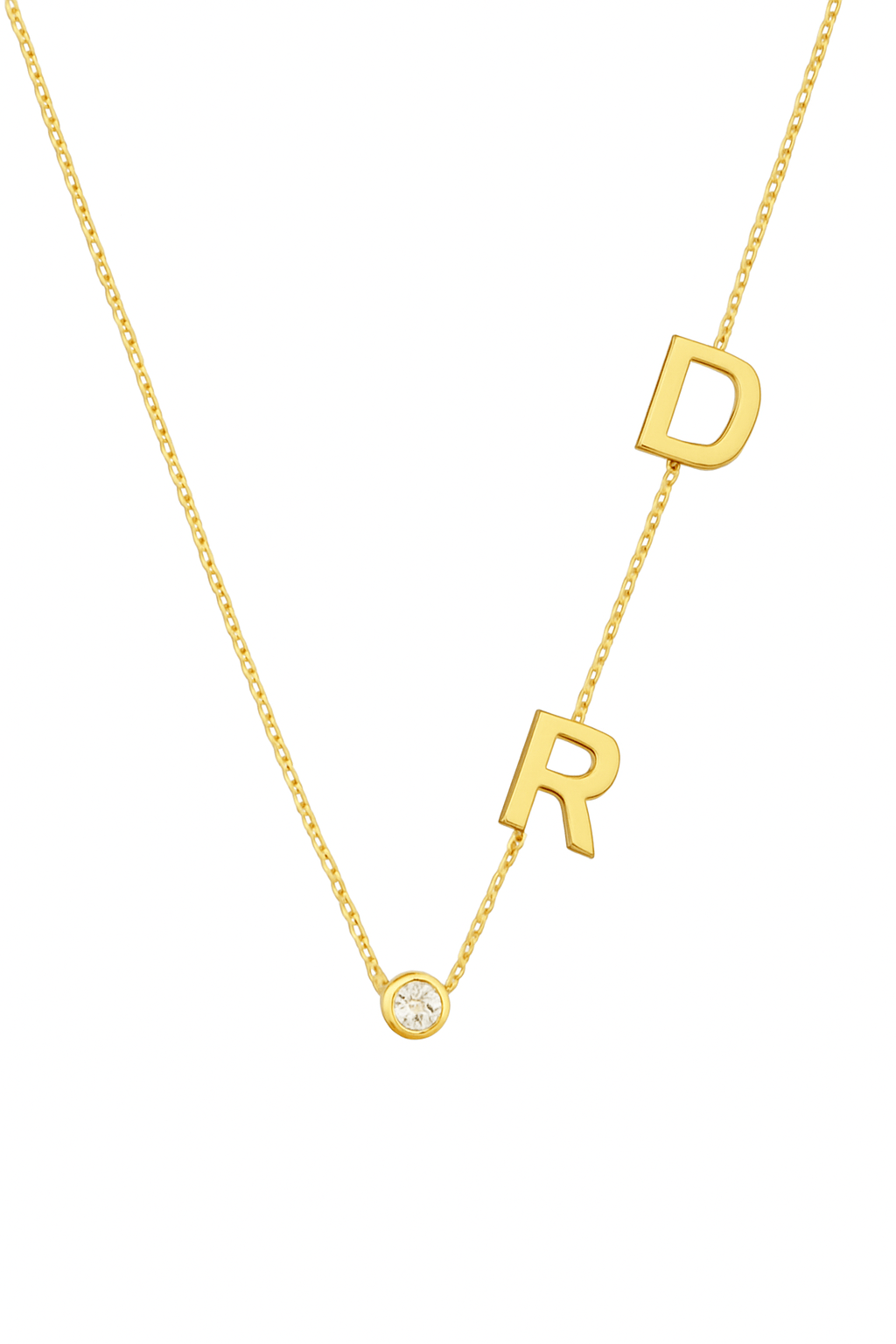 Duo plain Initial Necklace