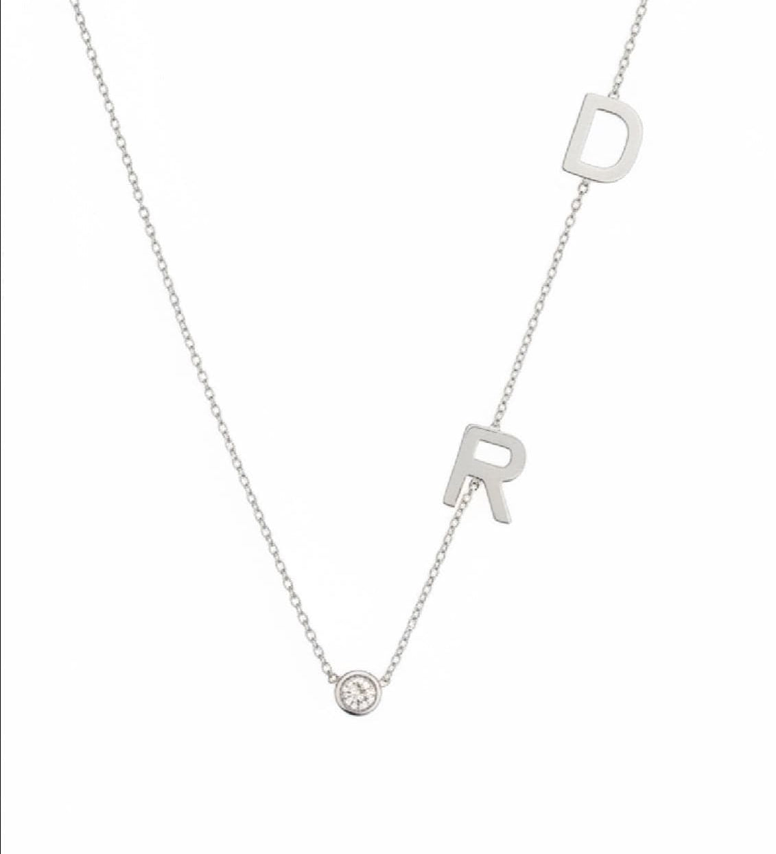 Duo plain Initial Necklace