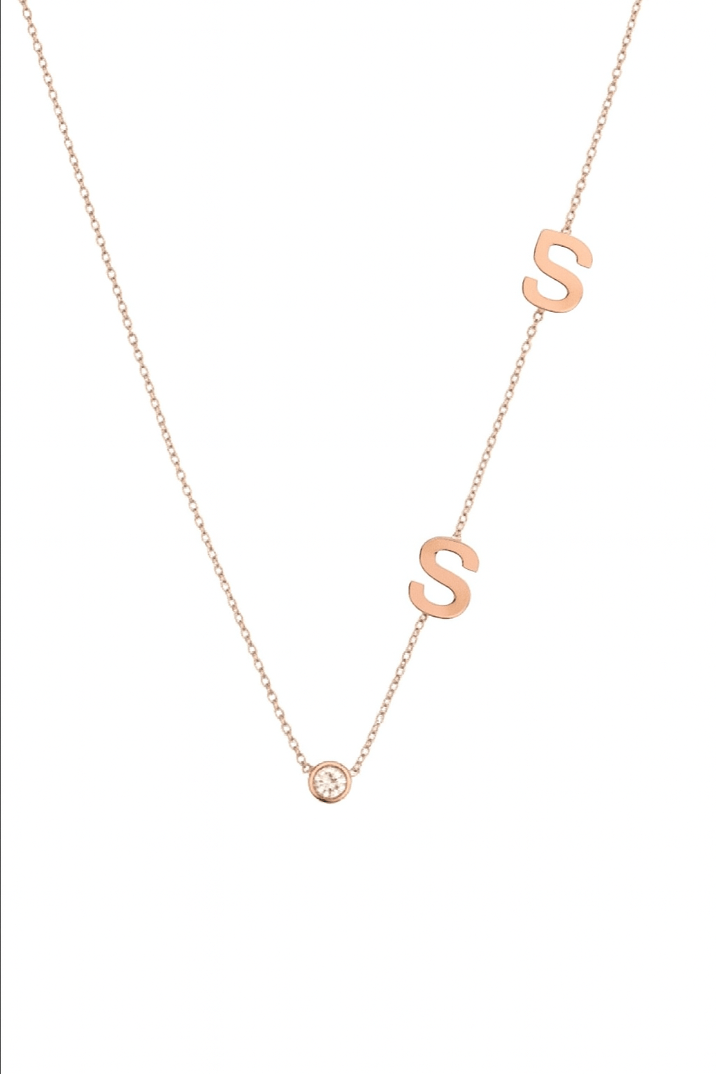 Duo plain Initial Necklace
