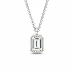 Emerald Bezel Solitaire Necklace LG