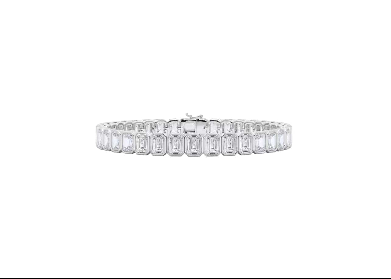 Emerald Bezel Tennis Bracelet LG