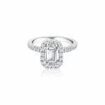 Emerald Halo Pavé Ring