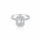 Emerald Halo Pavé Ring