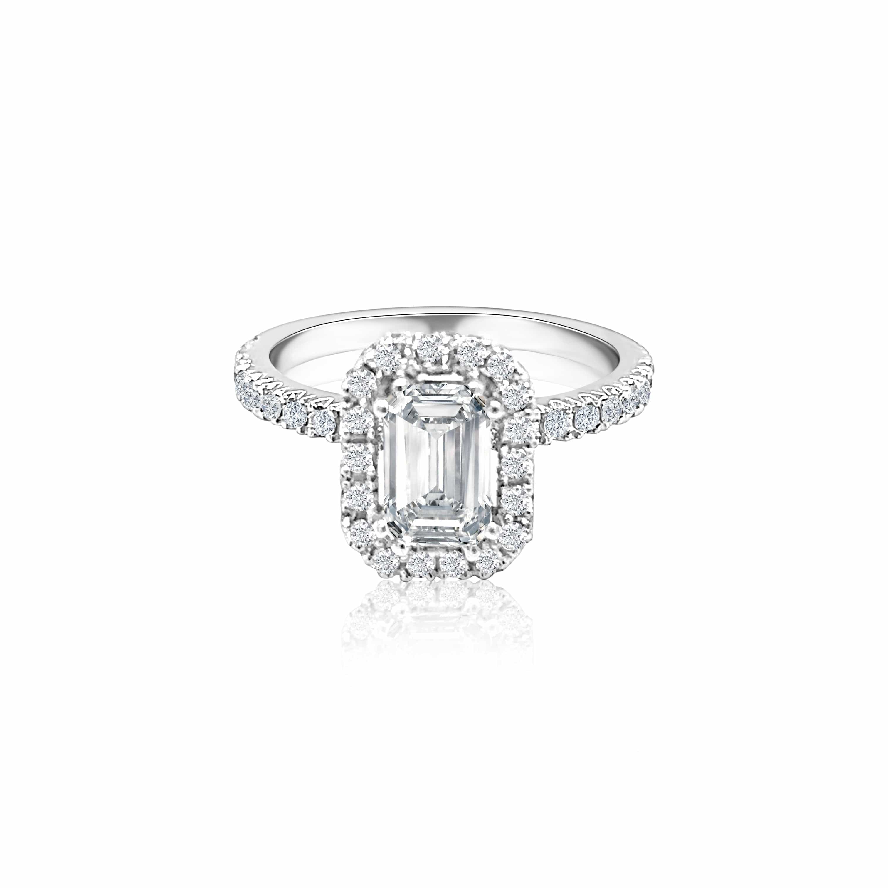 Emerald Halo Pavé Ring