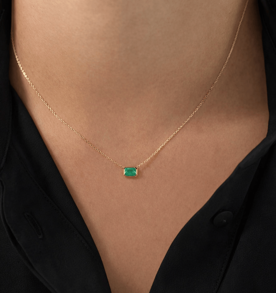 Green Emerald Necklace LG