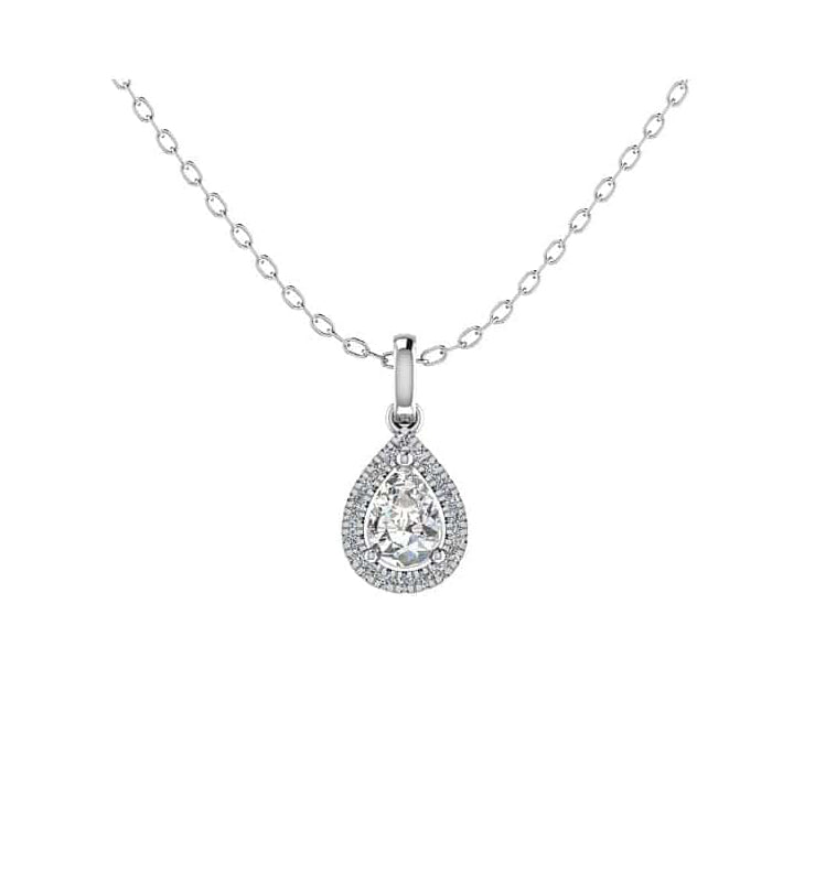 Halo Pear Necklace