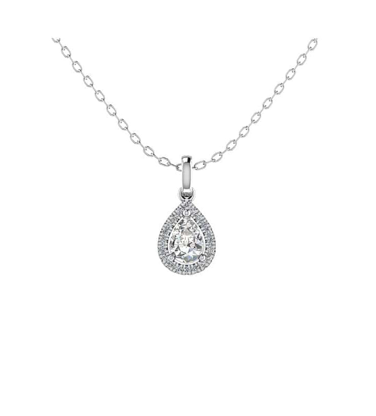 Halo Pear Necklace