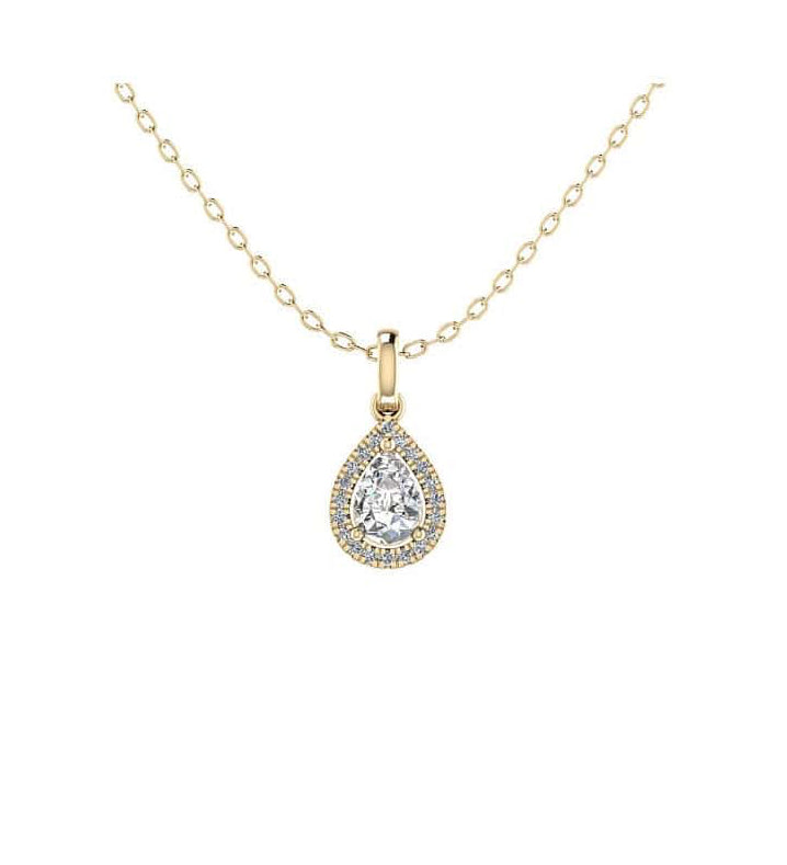 Halo Pear Necklace