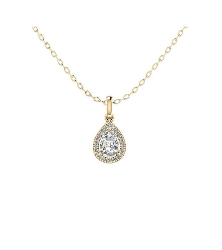 Halo Pear Necklace