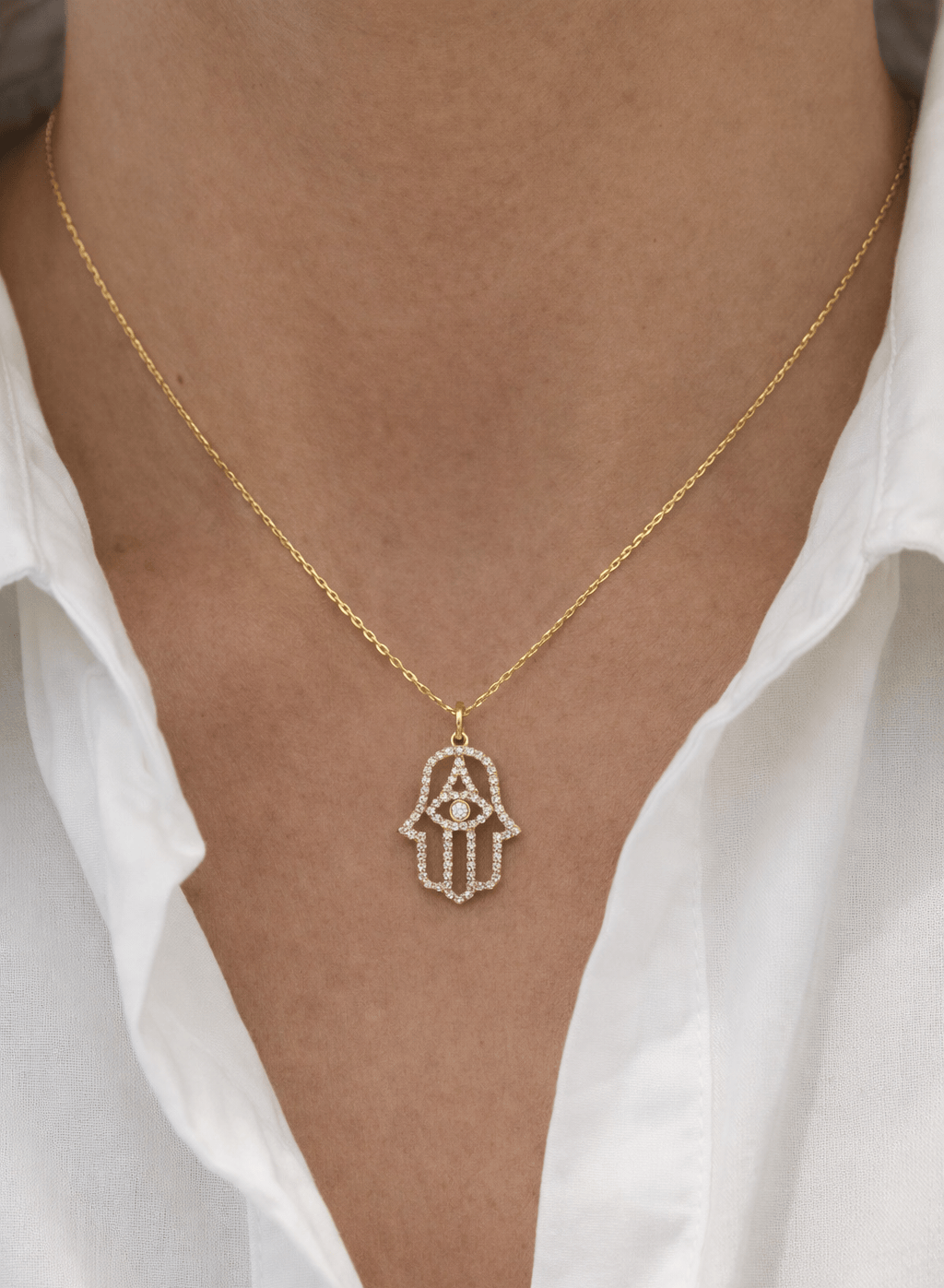 Hamsa Necklace LG