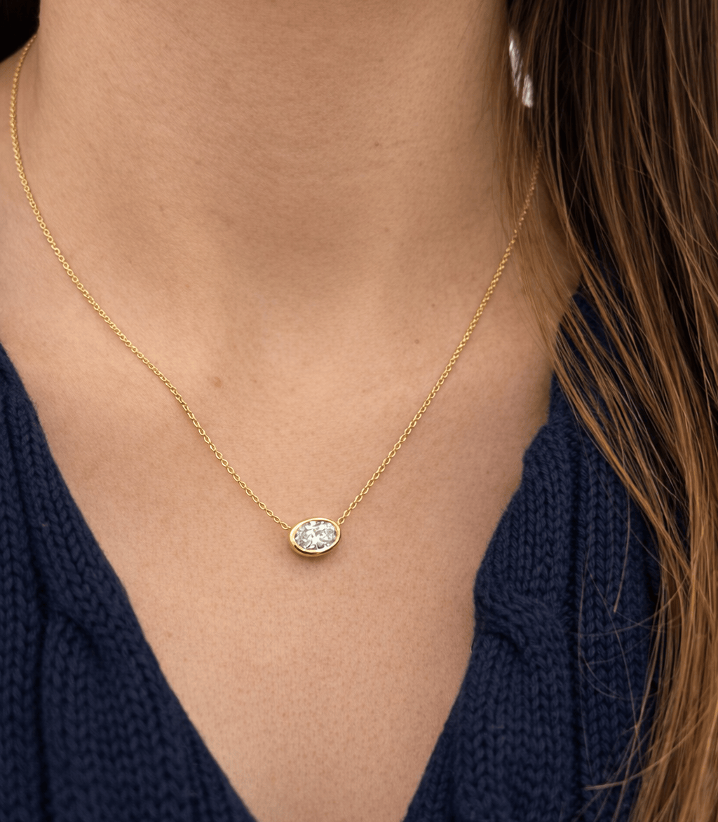 Horizon Solitaire Necklace LG