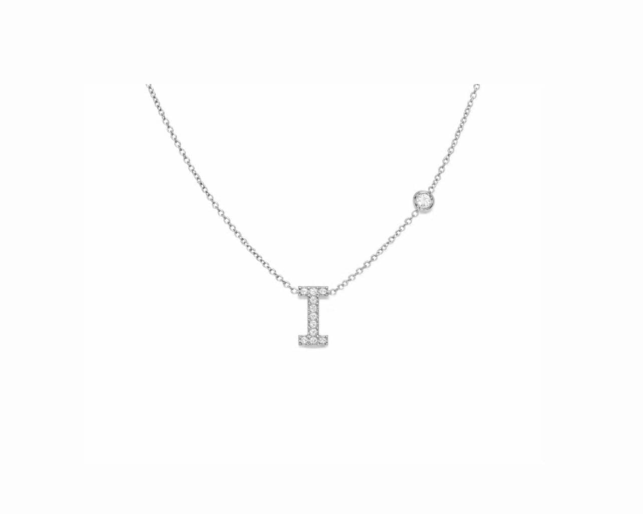 Initial Necklace & Side Diamond