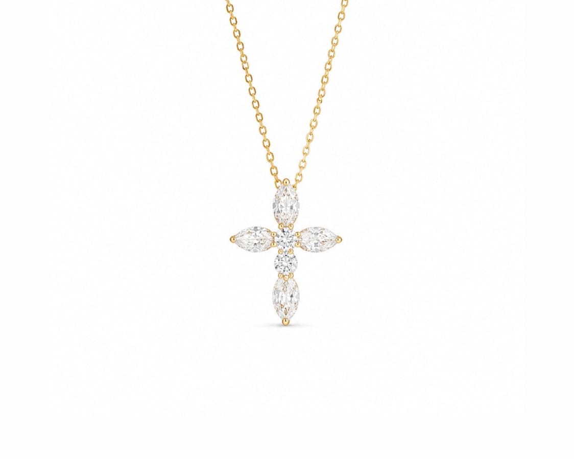 Lotus Cross Necklace LG