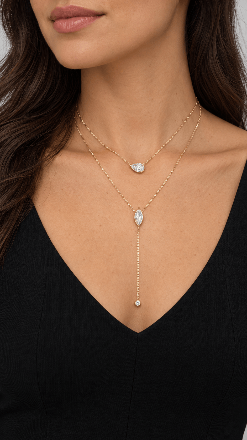Marquise Drop Necklace LG