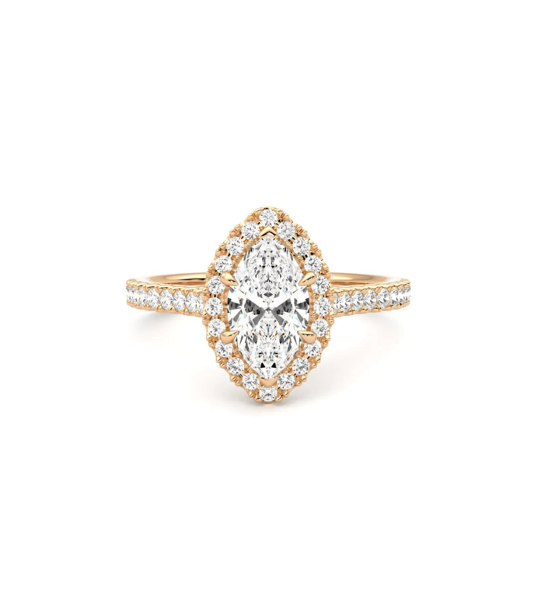 Marquise Halo Solitaire