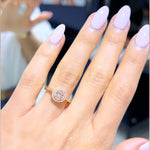 Morganite Halo Ring