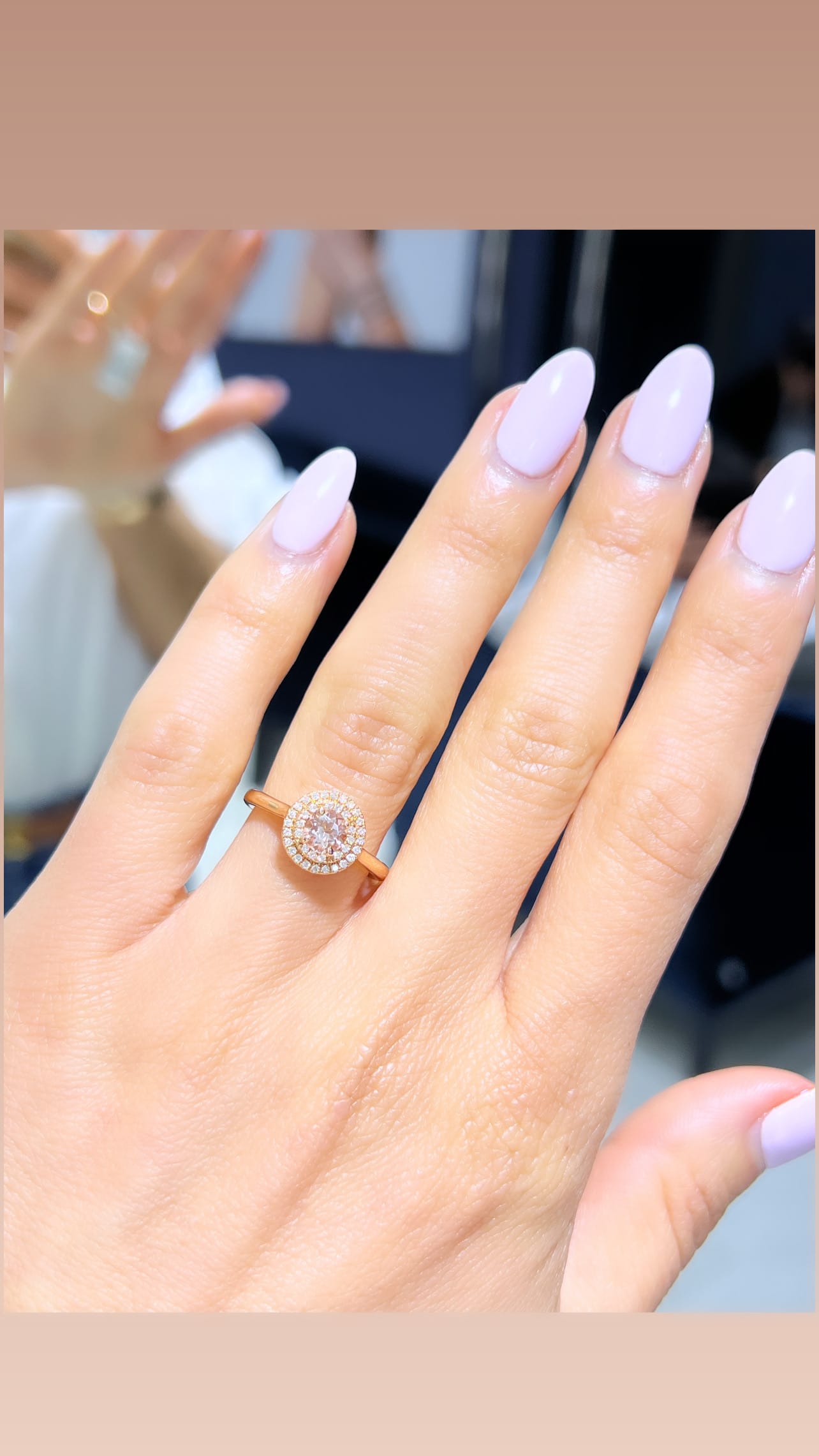 Morganite Halo Ring